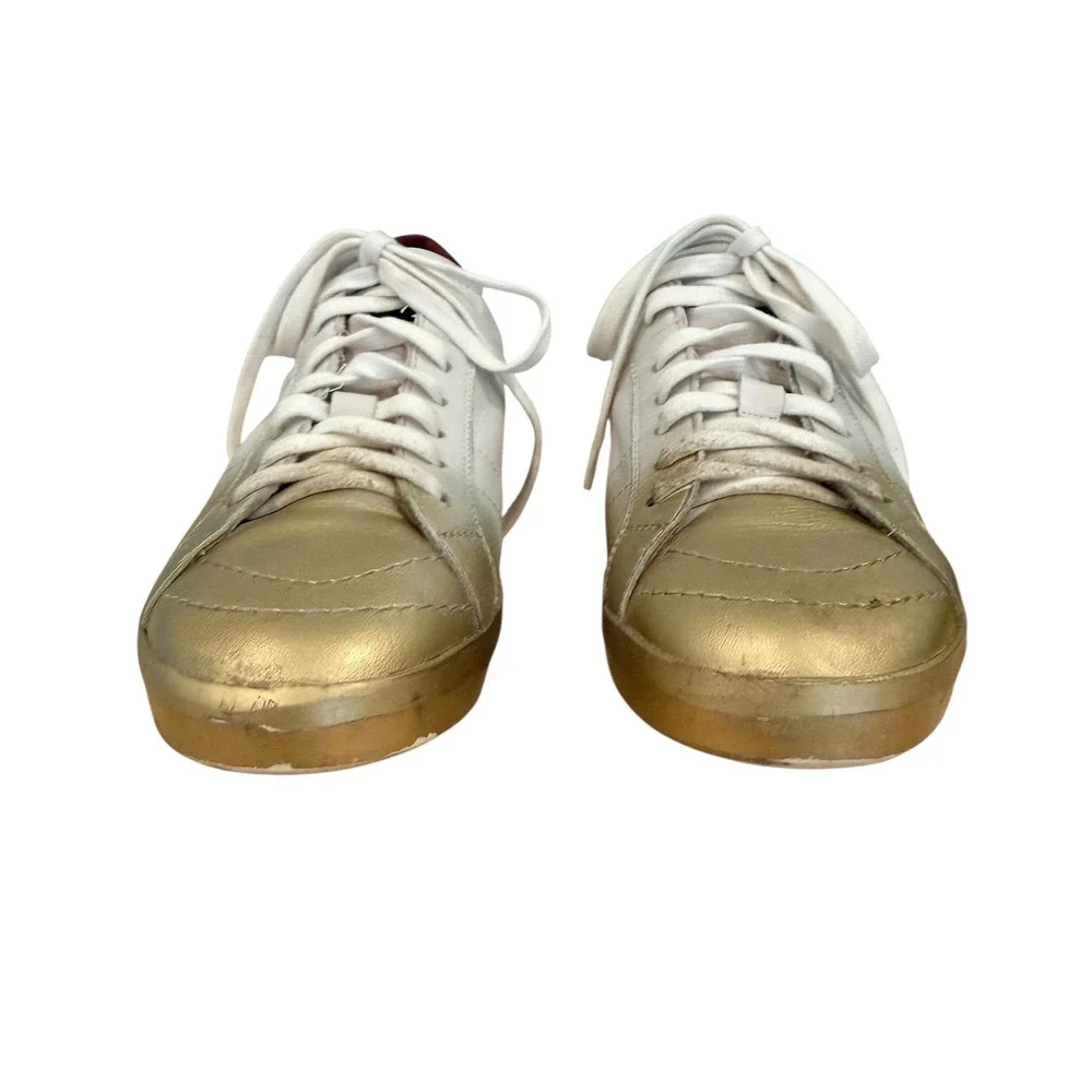 Primabase Forma Sneakers White Gold Red Metallic Distressed Leather Italy 40